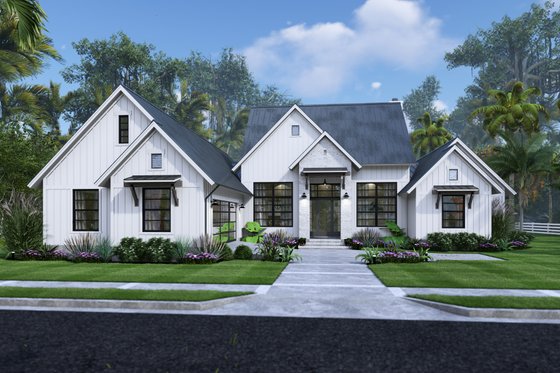 Exterior - Front Elevation 5 for Farmhouse House Plan #120-284 - 3 bed, 3.5 bath