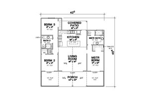 Floor Plan - Main Floor for Cabin House Plan #472-441 - 3 bed, 2 bath