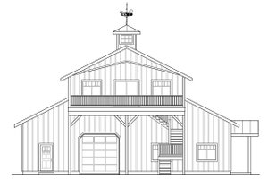 Exterior - Rear Elevation for Country House Plan #124-1052 - 3 bed, 3.5 bath