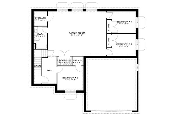 House Design - Traditional Floor Plan - Lower Floor Plan #1060-139