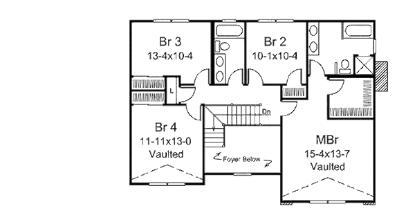 Architectural House Design - Traditional Floor Plan - Upper Floor Plan #57-460