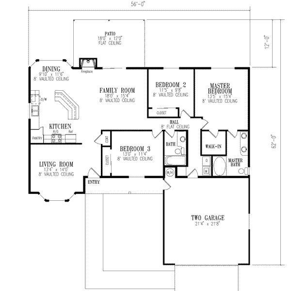 Adobe / Southwestern Floor Plan - Main Floor Plan #1-334