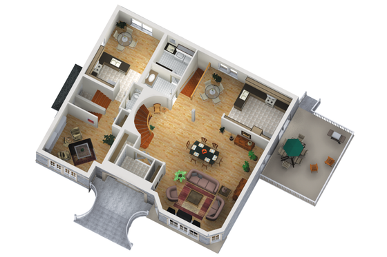 Floor Plan - Main Floor 1 for European House Plan #25-4614 - 7 bed, 4 bath