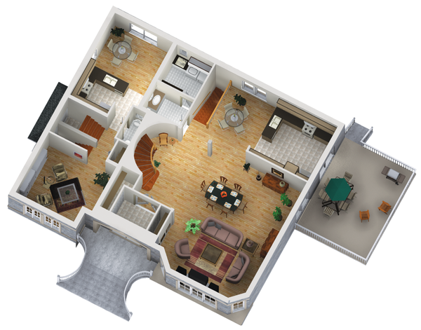 Dream House Plan - European Floor Plan - Main Floor Plan #25-4614