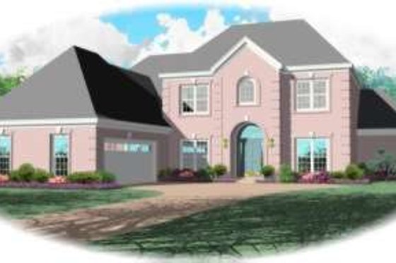 Exterior - Front Elevation for European House Plan #81-1136 - 3 bed, 3 bath