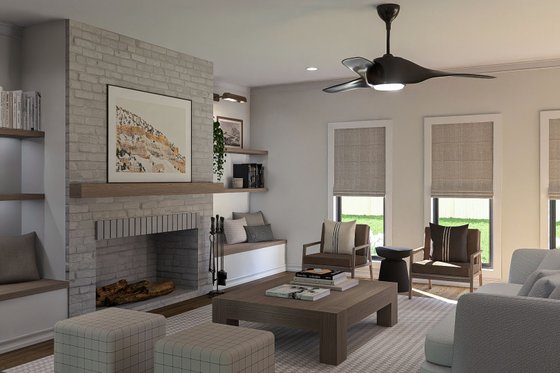 Interior - Family Room for Traditional House Plan #455-364 - 3 bed, 2.5 bath