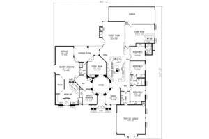 Floor Plan - Main Floor for Mediterranean House Plan #1-910 - 5 bed, 4 bath