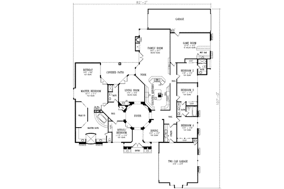 Floor Plan - Main Floor for Mediterranean House Plan #1-910 - 5 bed, 4 bath