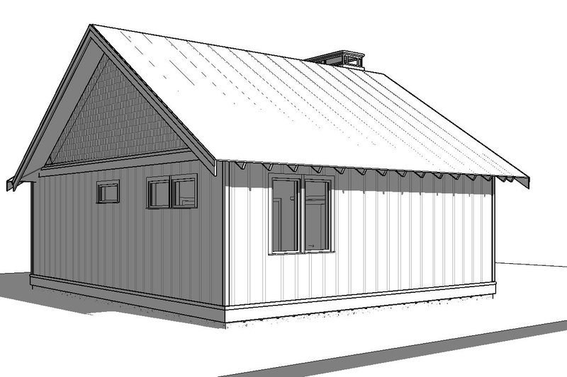 Home Plan - Exterior - Rear Elevation for Cabin House Plan #895-91 - 2 bed, 1 bath