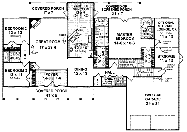House Blueprint - Farmhouse Floor Plan - Main Floor Plan #21-132