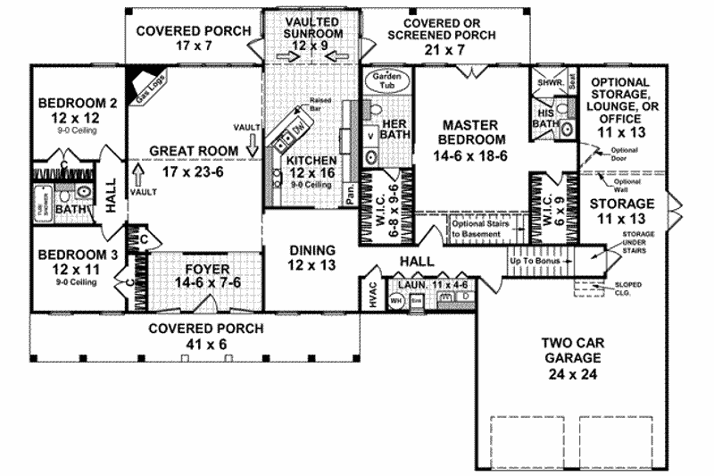 Dream House Plan - Floor Plan - Main Floor for Farmhouse House Plan #21-132 - 3 bed, 3 bath