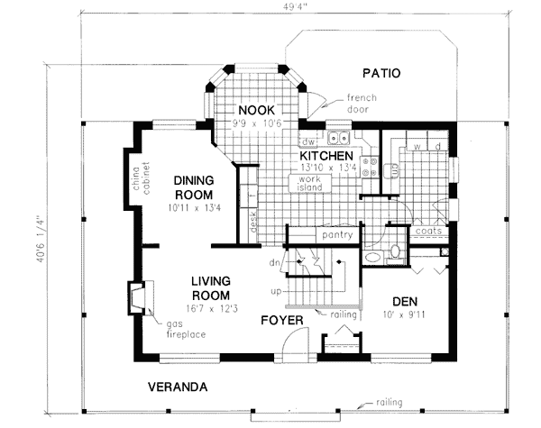 Country Floor Plan - Main Floor Plan #18-344