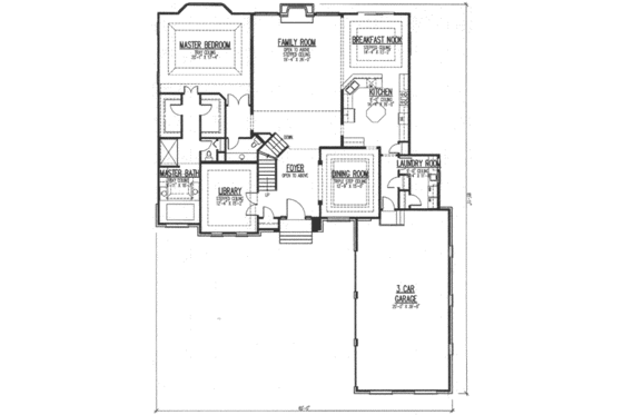 Floor Plan - Main Floor for European House Plan #9-111 - 4 bed, 3.5 bath