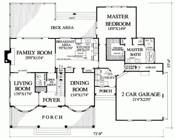 Home Plan - Southern Floor Plan - Main Floor Plan #137-107