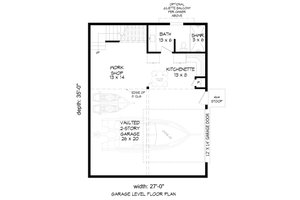 Floor Plan - Main Floor for Country House Plan #932-973, 1 bath