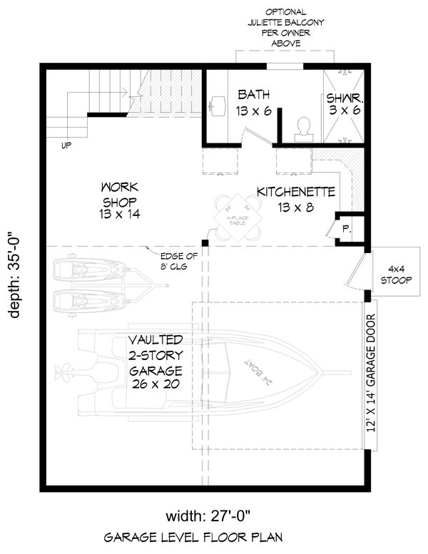 Country Floor Plan - Main Floor Plan #932-973