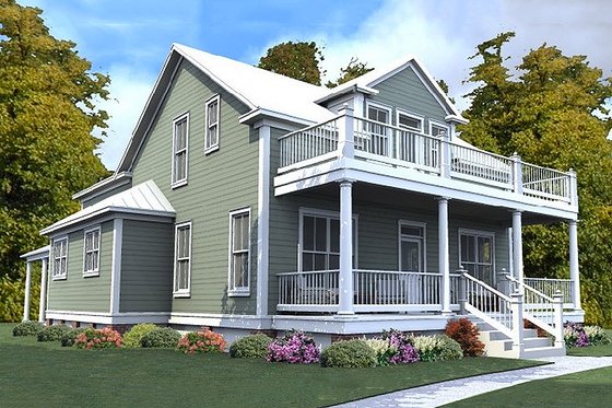 Exterior - Front Elevation for Farmhouse House Plan #63-400 - 4 bed, 3 bath