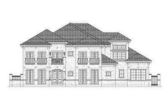 Exterior - Front Elevation for European House Plan #411-842 - 4 bed, 4.5 bath