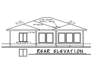 Exterior - Rear Elevation for Contemporary House Plan #20-2439 - 3 bed, 2.5 bath