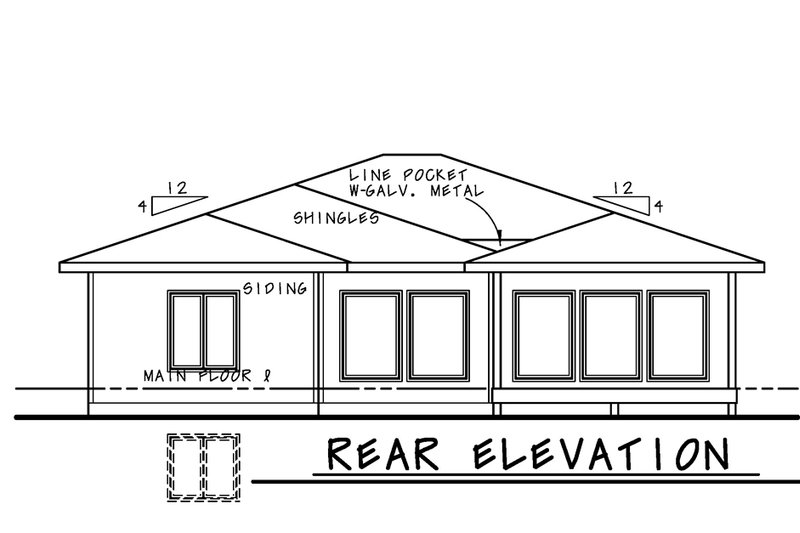 Dream House Plan - Exterior - Rear Elevation for Contemporary House Plan #20-2439 - 3 bed, 2.5 bath