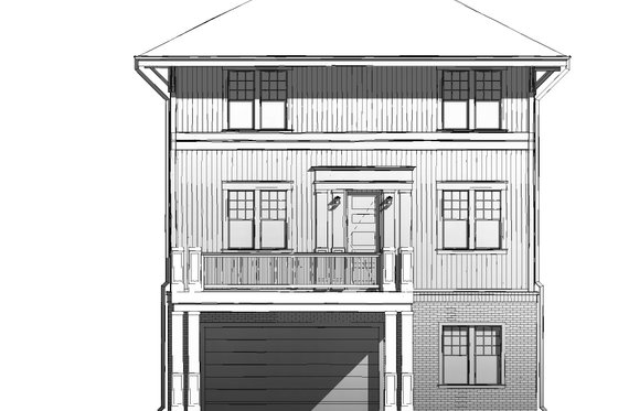 Exterior - Rear Elevation for Craftsman House Plan #926-5 - 3 bed, 3 bath