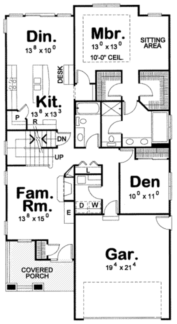 House Plan Design - Craftsman Floor Plan - Main Floor Plan #20-1658