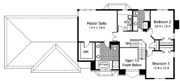 European Floor Plan - Upper Floor Plan #51-121