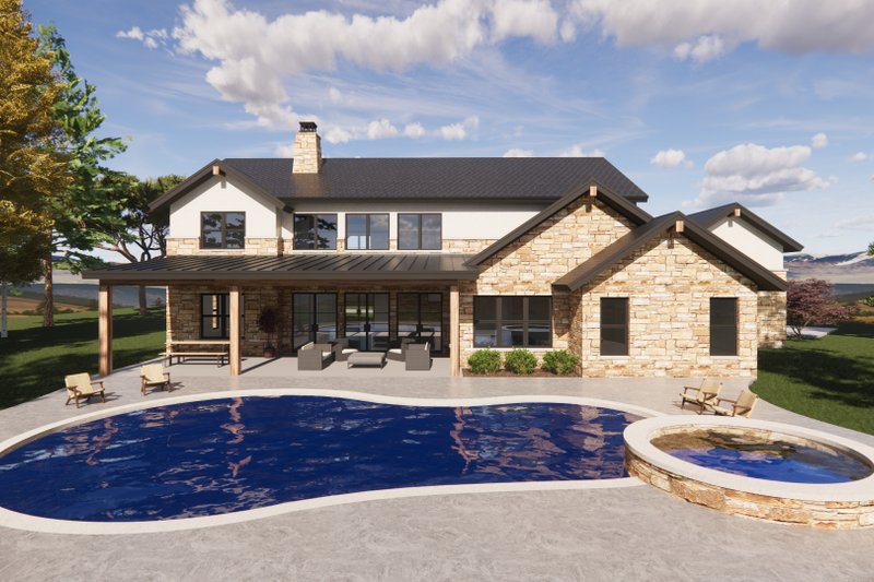 House Design - Exterior - Rear Elevation for Mediterranean House Plan #1096-29 - 4 bed, 3.5 bath