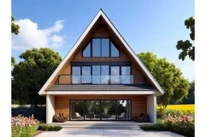 Architectural House Design - Exterior - Front Elevation for Cottage House Plan #3-353 - 3 bed, 2 bath