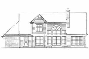 Exterior - Rear Elevation for Traditional House Plan #72-379 - 4 bed, 2.5 bath