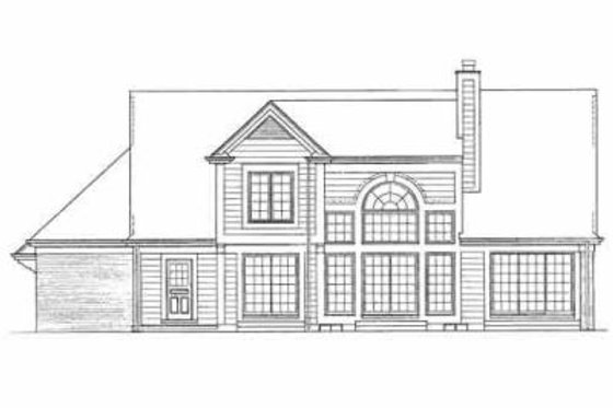 Exterior - Rear Elevation for Traditional House Plan #72-379 - 4 bed, 2.5 bath