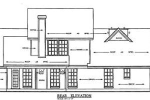 Exterior - Rear Elevation for Traditional House Plan #42-210 - 3 bed, 2.5 bath