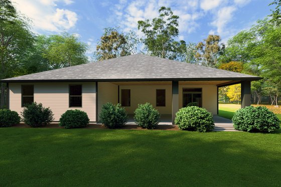 Exterior - Rear Elevation for Craftsman House Plan #1111-9 - 3 bed, 2 bath