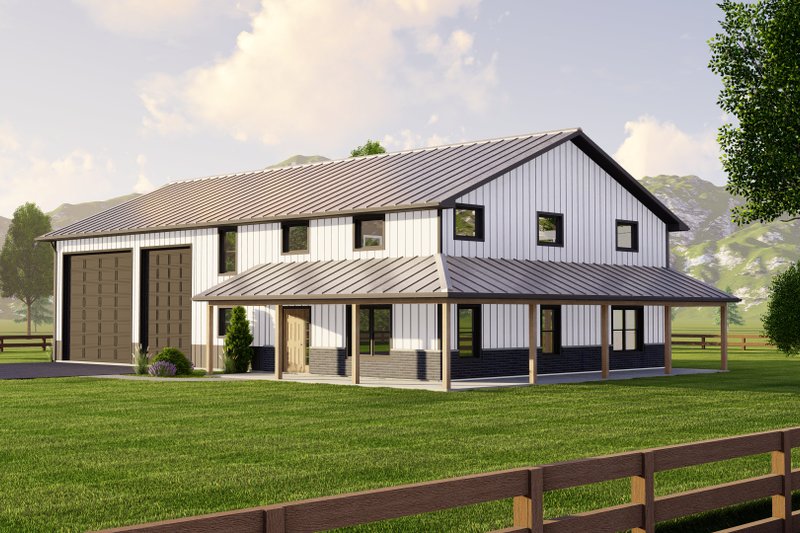 Architectural House Design - Farmhouse Exterior - Front Elevation Plan #1064-111