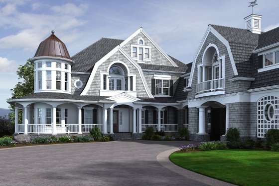 Exterior - Front Elevation 3 for Colonial House Plan #132-571 - 5 bed, 6.5 bath