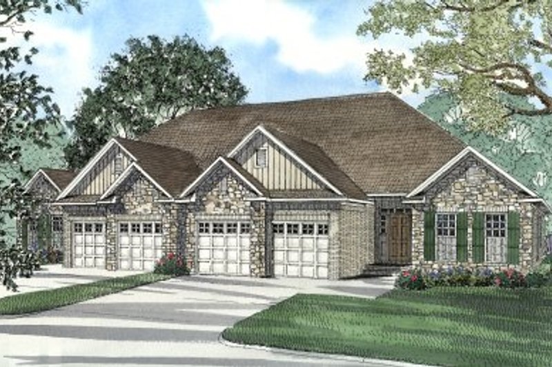 Architectural House Design - European Exterior - Front Elevation Plan #17-1085