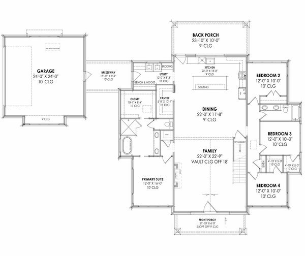 Architectural House Design - Barndominium Floor Plan - Main Floor Plan #1096-162