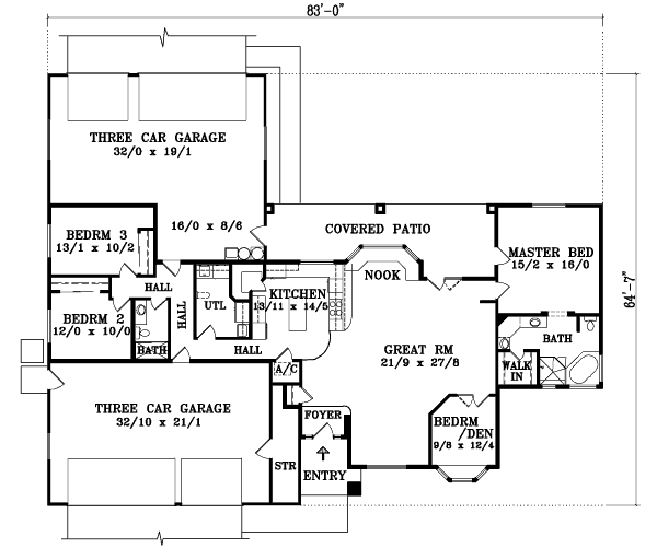Architectural House Design - Modern Floor Plan - Main Floor Plan #1-1418