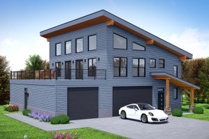 Contemporary Exterior - Front Elevation Plan #932-1022
