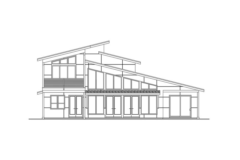 Home Plan - Exterior - Rear Elevation for Contemporary House Plan #124-1325 - 4 bed, 4 bath