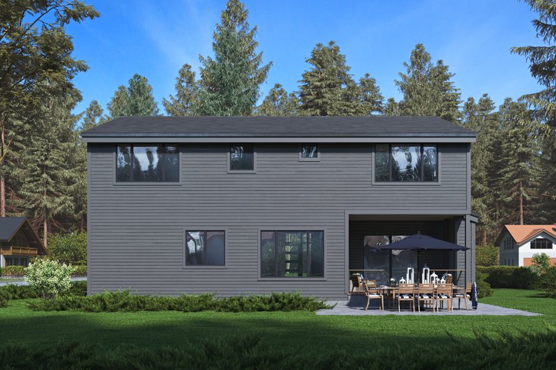 Architectural House Design - Exterior - Rear Elevation for Contemporary House Plan #1066-209 - 4 bed, 4 bath