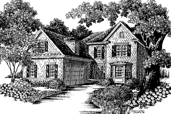 Exterior - Front Elevation 3 for Traditional House Plan #30-356 - 3 bed, 3.5 bath