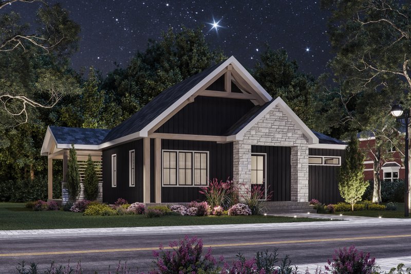 House Blueprint - Exterior - Front Elevation 3 for Farmhouse House Plan #23-2758 - 3 bed, 2 bath