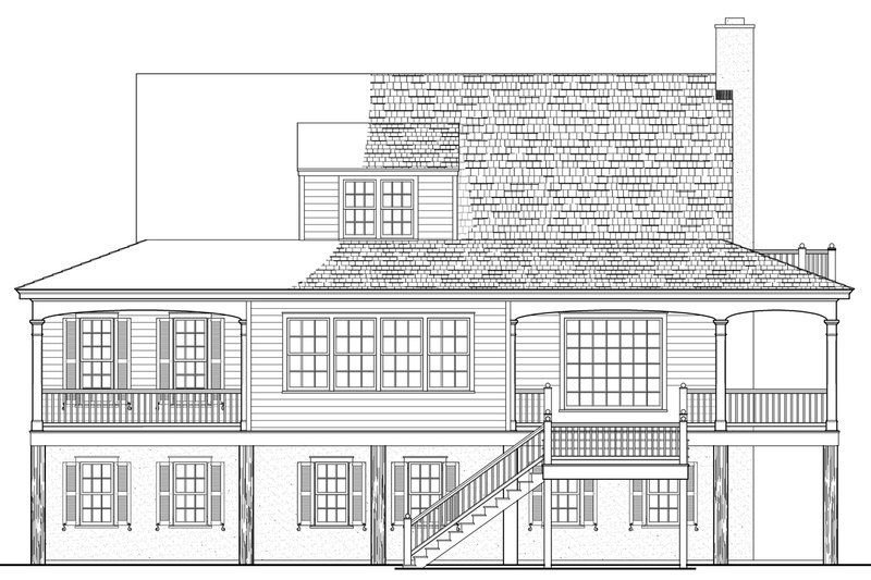 Dream House Plan - Southern style home, Country design, rear elevation