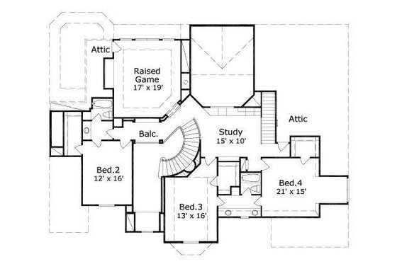 Floor Plan - Upper Floor for Traditional House Plan #411-226 - 4 bed, 3 bath