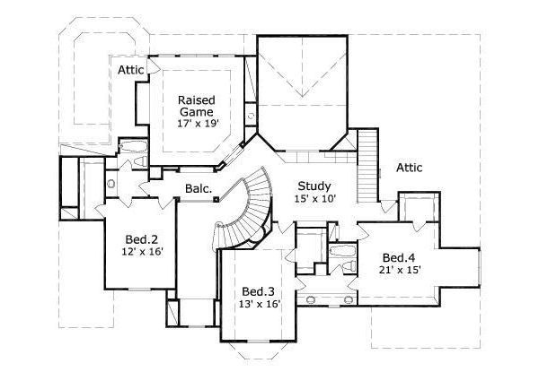 Traditional Floor Plan - Upper Floor Plan #411-226
