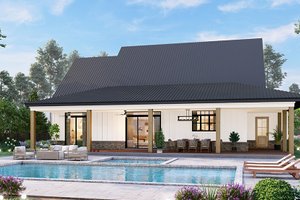 Exterior - Rear Elevation for Farmhouse House Plan #119-444 - 3 bed, 2.5 bath