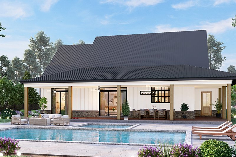 Architectural House Design - Exterior - Rear Elevation for Farmhouse House Plan #119-444 - 3 bed, 2.5 bath