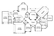 European Style House Plan - 5 Beds 3 Baths 4701 Sq/Ft Plan #411-291 