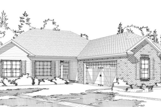 Exterior - Front Elevation for Traditional House Plan #63-312 - 4 bed, 2 bath